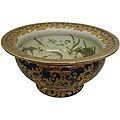 Porcelain Green and Gold Bowl