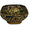 Free indicative hints on Doto china Porcelain Green and Gold Scrolls Square Bowl