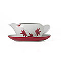 Helpful Floral porcelain review resources here! Mikasa Pure Red Gravy Boat with Stand