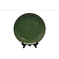 Round Celedon Crackle Porcelain Plate
