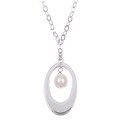 Sterling Silver White Freshwater Pearl Necklace (7-7.5 mm)