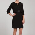 Jessica Howard Women's Black 2-piece Pleated Dress Set