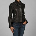 IZOD Women's Plus Size Leather Moto Jacket