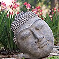 Stone 12-inch Buddha Face Statue (Indonesia)
