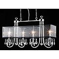 4-light Black Shade and Clear Crystal Chandelier