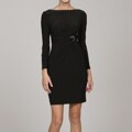 Anne Klein Women's Matte Jersey Sequin Brooch Dress