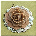 Vintage Groove Leather Rose Pendant