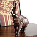 Wood 'Trumpeting Elephant' Sculpture (Thailand)