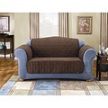 Sure Fit Quilted Suede Chocolate Loveseat Pet Throw