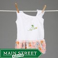 Mia Belle Girl's Assymetrical Sleeve Flower Print Tunic/ Short Ruffle Dress