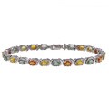 Sterling Silver Multi-colored Sapphire Bracelet