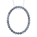 Sterling Silver Blue Sapphire Circle Necklace