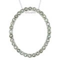 Sterling Silver Green Sapphire Circle Necklace