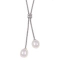Sterling Silver White Freshwater Pearl Necklace (9-9.5 mm)