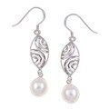 Sterling Silver White Freshwater Pearl Earrings (9-9.5 mm)
