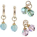 Charming Life 14k Goldfill Lavender, Blue, Green Crystal Earrings