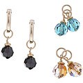 Charming Life 14k Goldfill Copper, Teal, Black Crystal Earrings