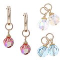 Charming Life 14k Goldfill Aqua, Clear, Red Crystal Earrings