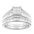Sterling Silver 1ct TDW Diamond Bridal Ring Set (K-L I1-I2)