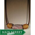 Fidgety Fingers Taupe, Peach and Maroon 3-bead Necklace