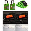 Aero Lime Green TSA Locks with Green Strap (Set of 2)
