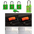 Global Lime Green TSA Lock with Neon Green Padlocks