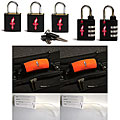 Aero Black TSA Locks with Neon Black Padlocks (Set of 2)