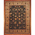 Indo Hand-knotted Vegetable Dye Oushak Green Wool Rug (9'2 x 11'9)