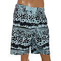 Mad Iguana Men's Blue Tropical Print Cargo Boardshorts