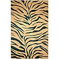 Hand-tufted Steel Blue Zebra Wool Rug (5' x 8')