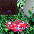 Echo Valley Illuminarie Hanging Red Birdbath
