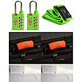 Safe Skies 3-piece Green Strap / TSA Luggage Lock Set