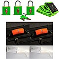 Safe Skies 4-piece Green Strap TSA Luggage Lock Set