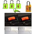 Safe Skies 4-piece Neon TSA Luggage Lock Set