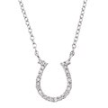 10k White Gold 1/10ct TDW Diamond Horseshoe Necklace (K-L, I2-I3)