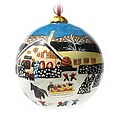 Village Scene Glass Christmas Ornament (Case of 60)