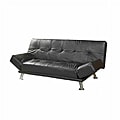 Black Leatherette Futon Sofa Bed