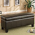 Florenville Brown Faux Leather Storage Ottoman