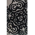 Hand-tufted Metro Medallion Black Wool Rug (8' x 10')