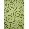 Hand-tufted Sarah Scrolls Green Wool Rug (8' x 10')