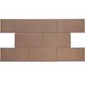 SomerTile 3x6-in Alloy Copper Stainless Steel Over Porcelain Mosaic Tile (Case of 80)