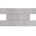 SomerTile 3x6-in Alloy Stainless Steel Over Porcelain Mosaic Tile (Case of 80)
