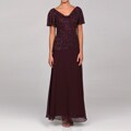 J Kara Women's Mock 2-piece Sequined Chiffon Dress