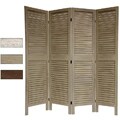 Wood Classic Venetian 4-panel 5.5-foot Room Divider (China)