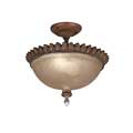 Antique Silver 2-light Semi-flush Mount Light Fixture