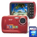 SVP WP5000 Red Waterproof Digital Camcorder with 4GB SD Memory Card