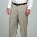 Austin Reed Men's Beige Pleated Gabardine Trousers