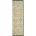 Handmade Cambridge Blue Wool Rug (2'6 x 12')