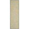 Handmade Cambridge Blue Wool Rug (2'6 x 8')