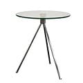 Triplet Round Glass Top with Tripod Base End Table